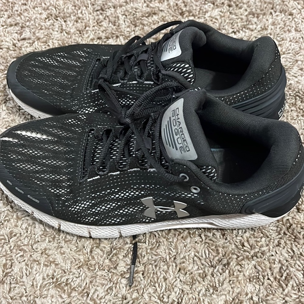 Under Armour Charged Rogue training tennis shoes.